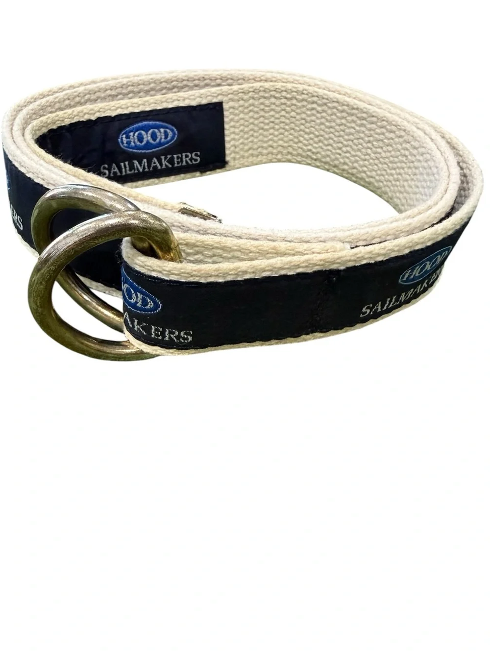 White Canvas D-Ring Belt